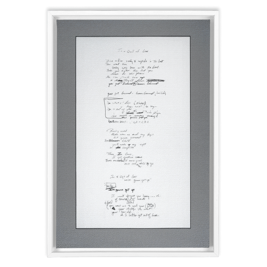 "In And Out Of Love" Lyric Framed Canvas