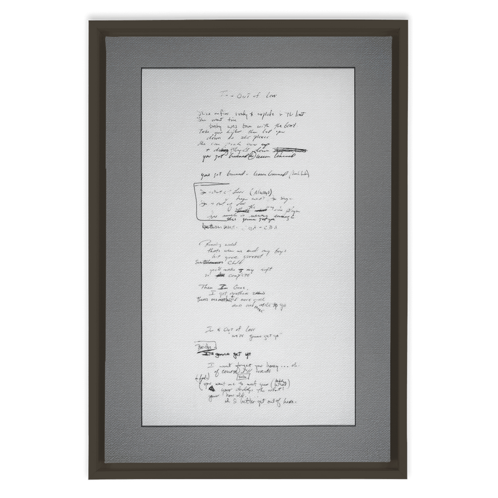 "In And Out Of Love" Lyric Framed Canvas