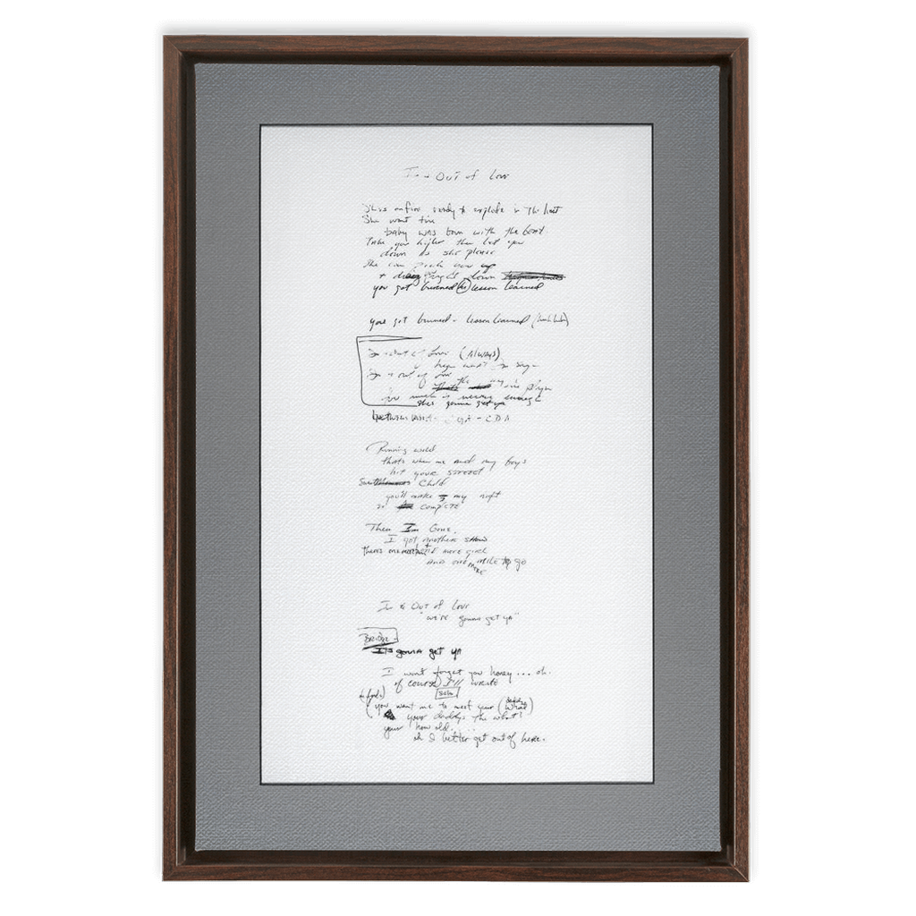 "In And Out Of Love" Lyric Framed Canvas