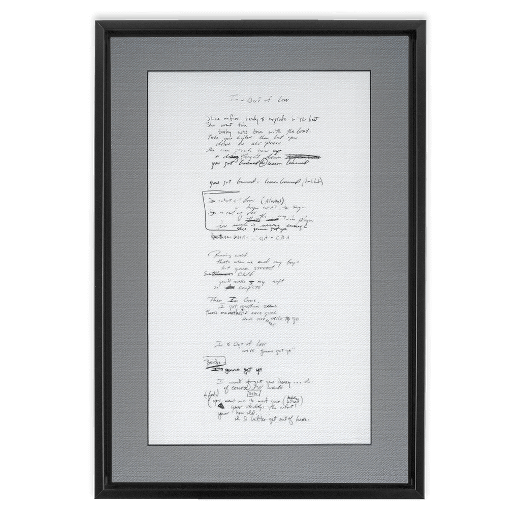 "In And Out Of Love" Lyric Framed Canvas