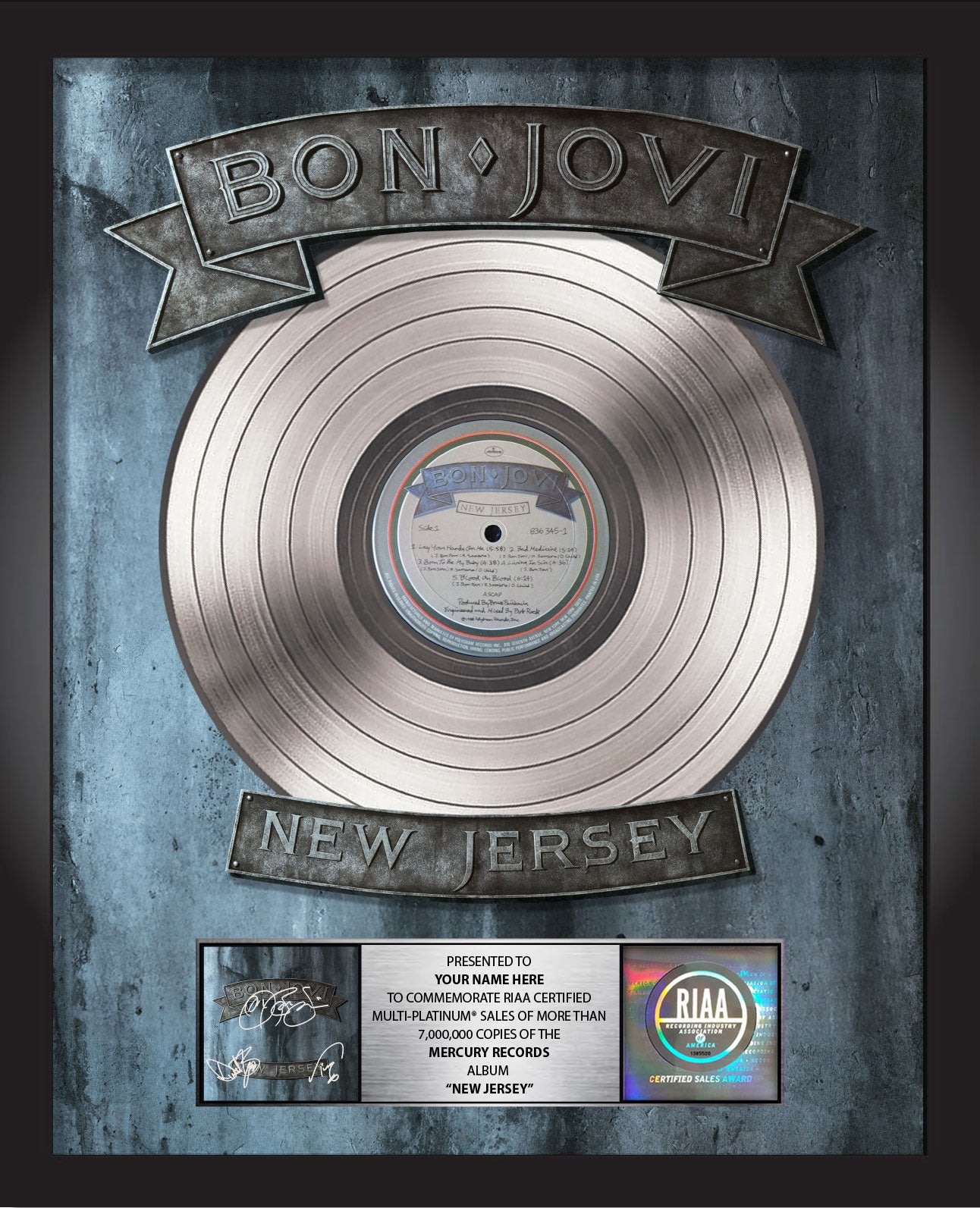 New Jersey Album Plaque