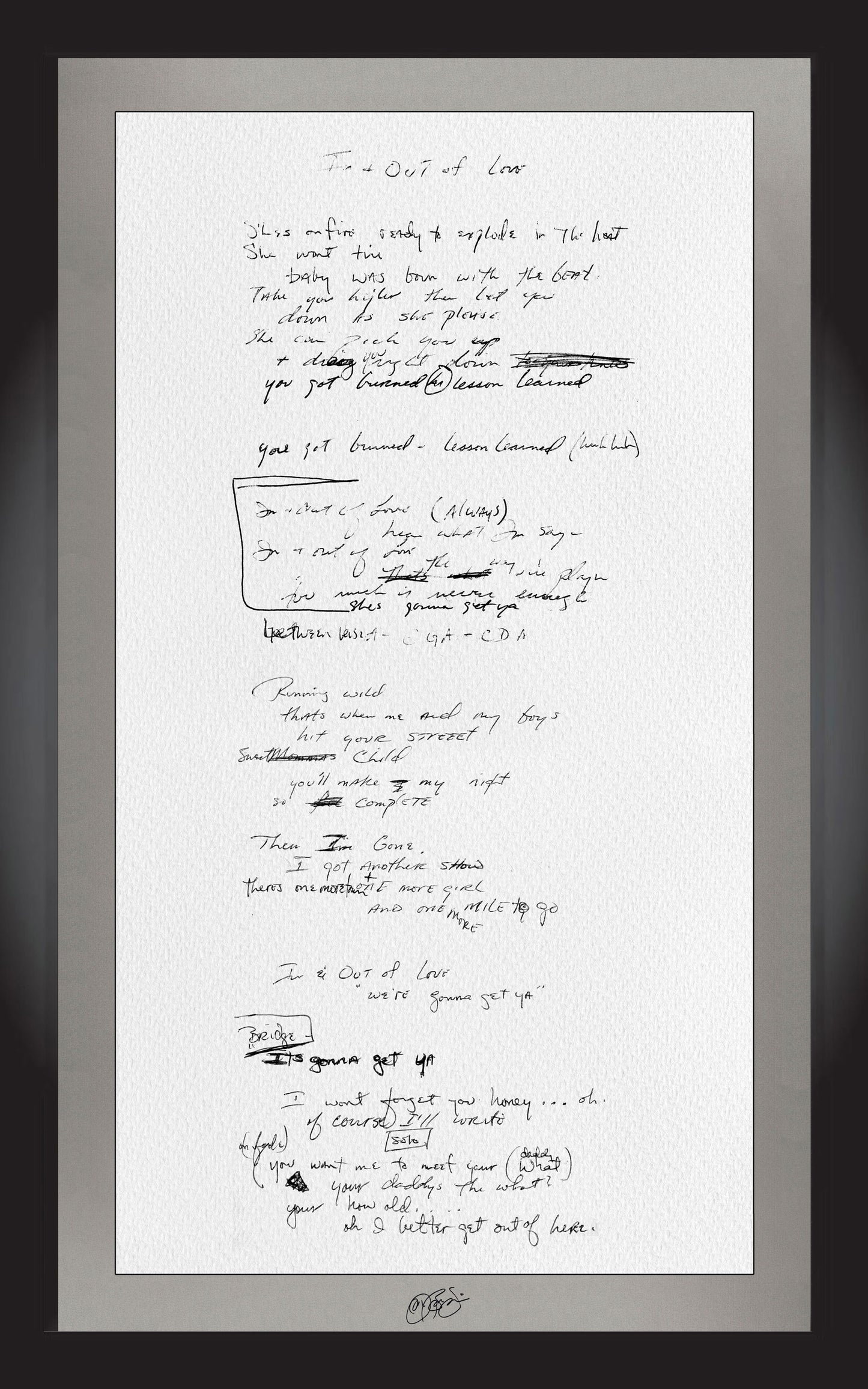 "In And Out Of Love" Lyrics (Signed)
