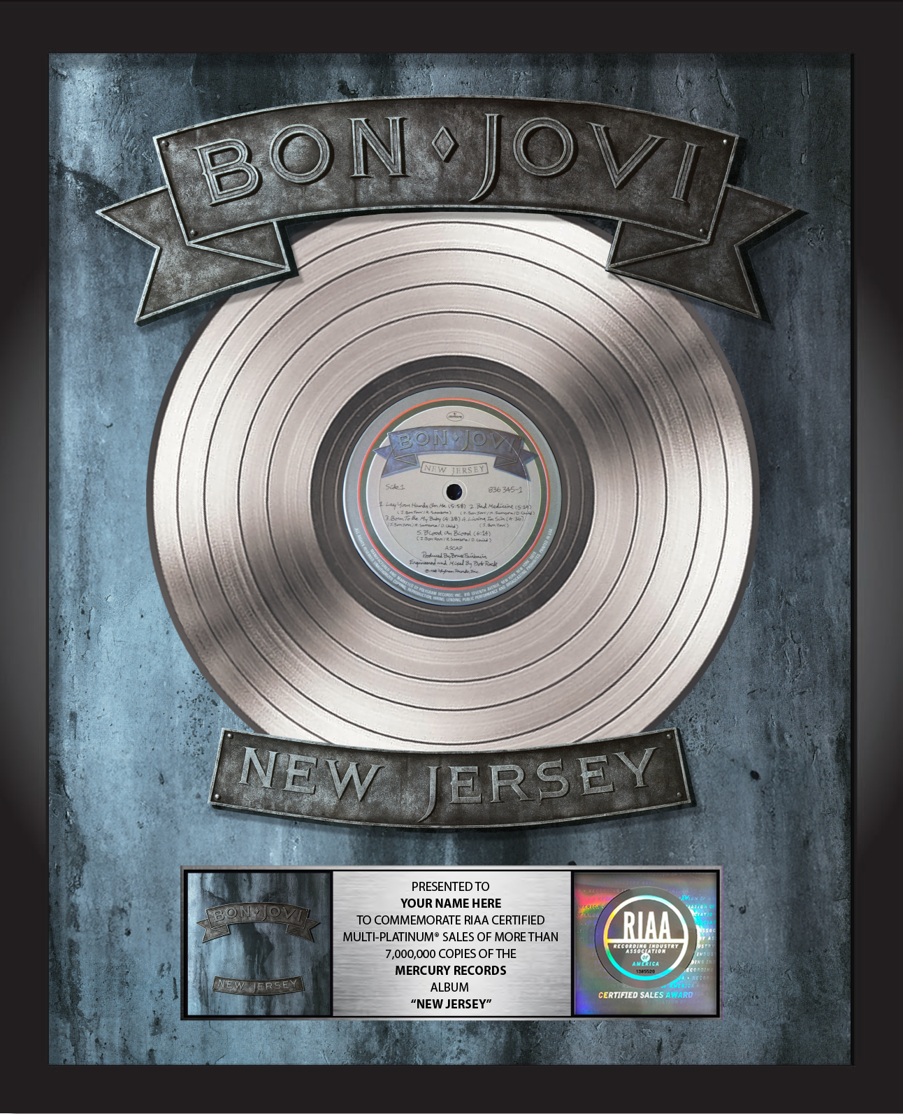 New Jersey Album Plaque