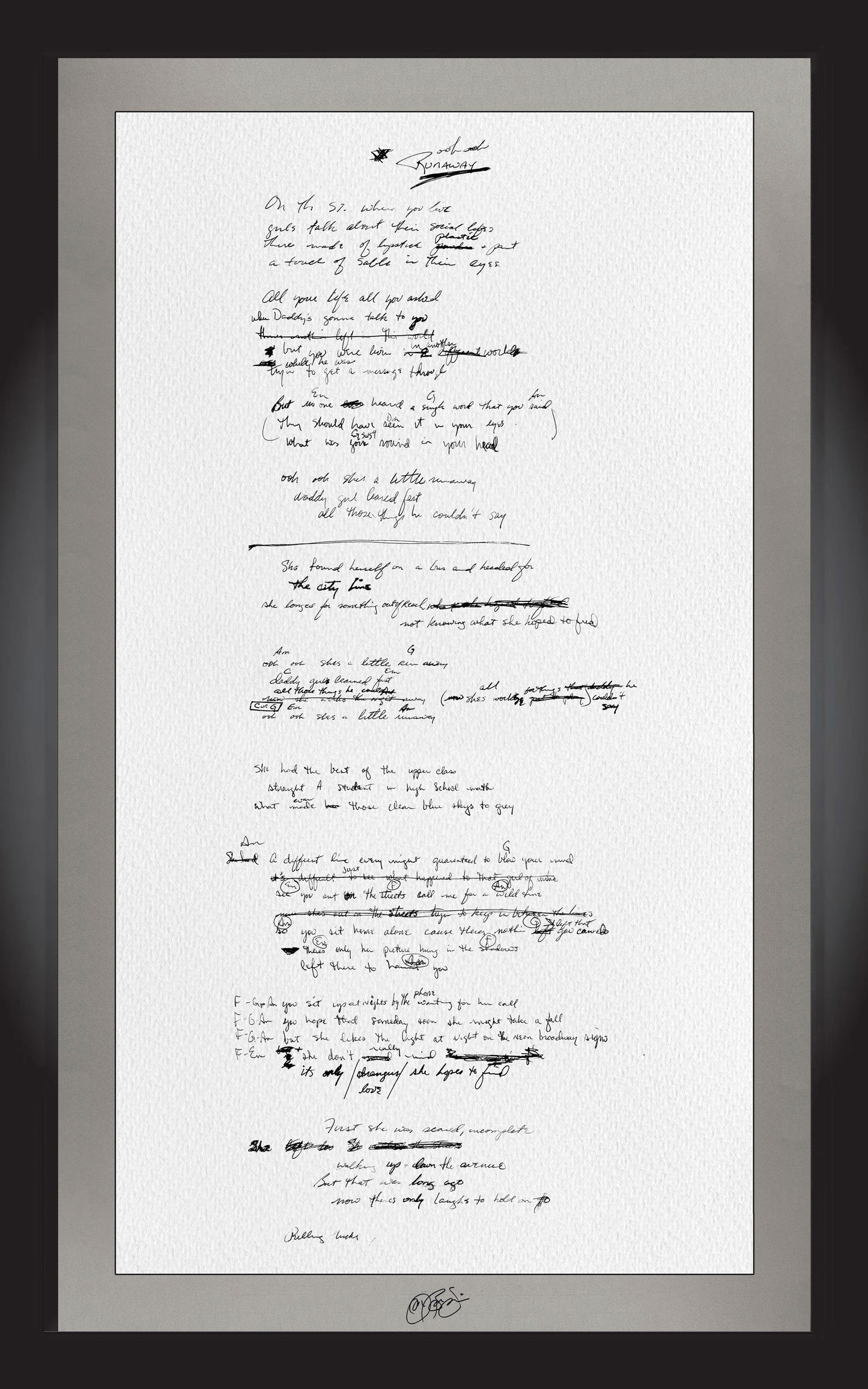 "Runaway" Lyrics (Signed)