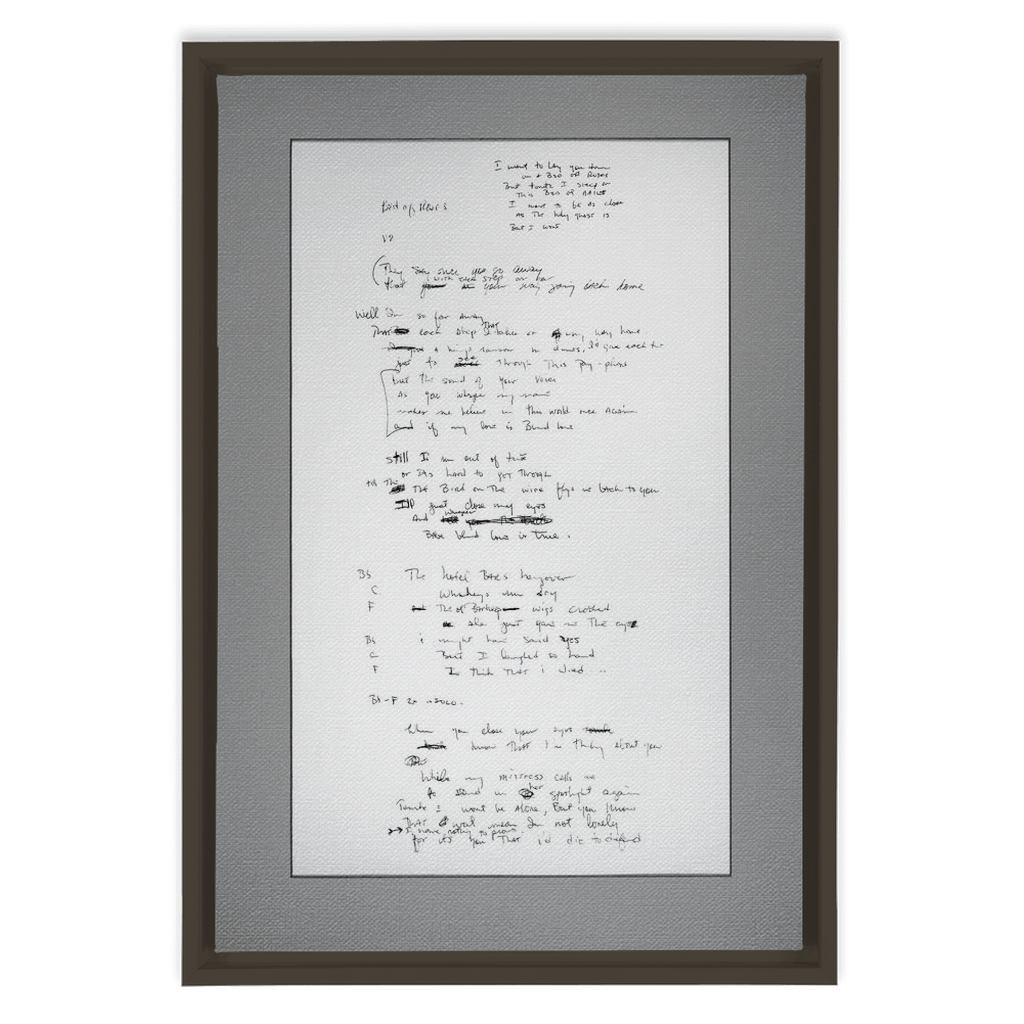 "Bed Of Roses" Lyric Framed Canvas