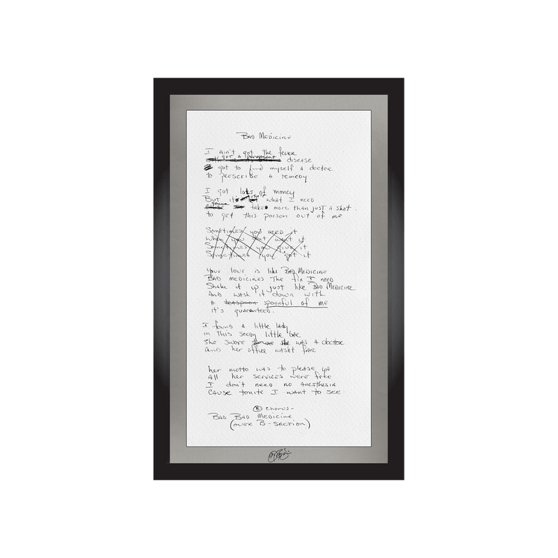 "Bad Medicine" Lyrics (Signed)