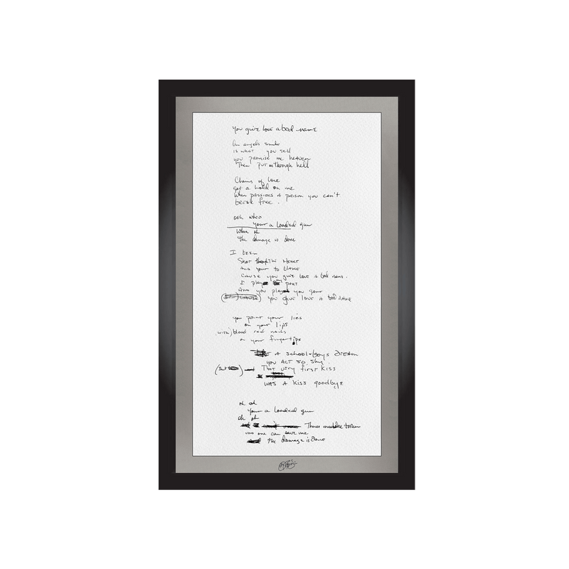 "You Give Love A Bad Name" Lyrics (Signed)