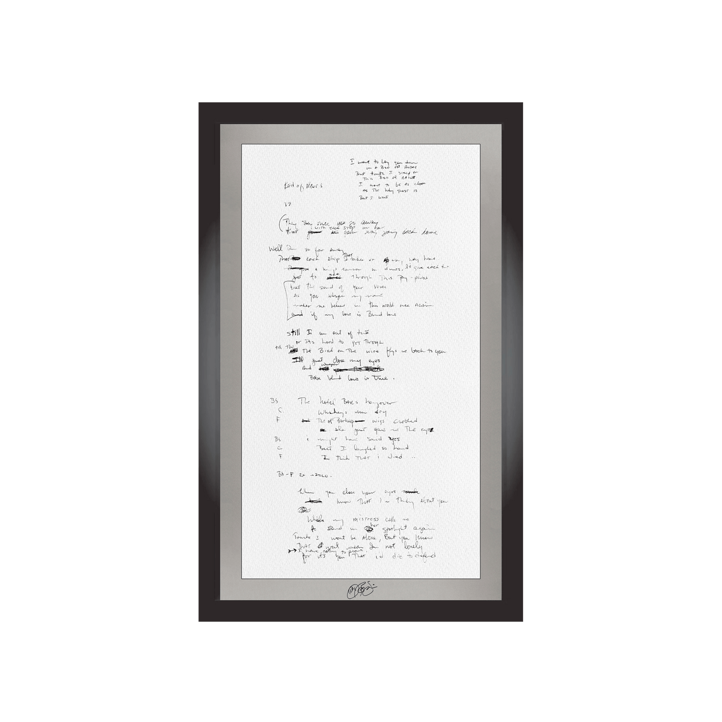 "Bed Of Roses" Lyrics (Signed)