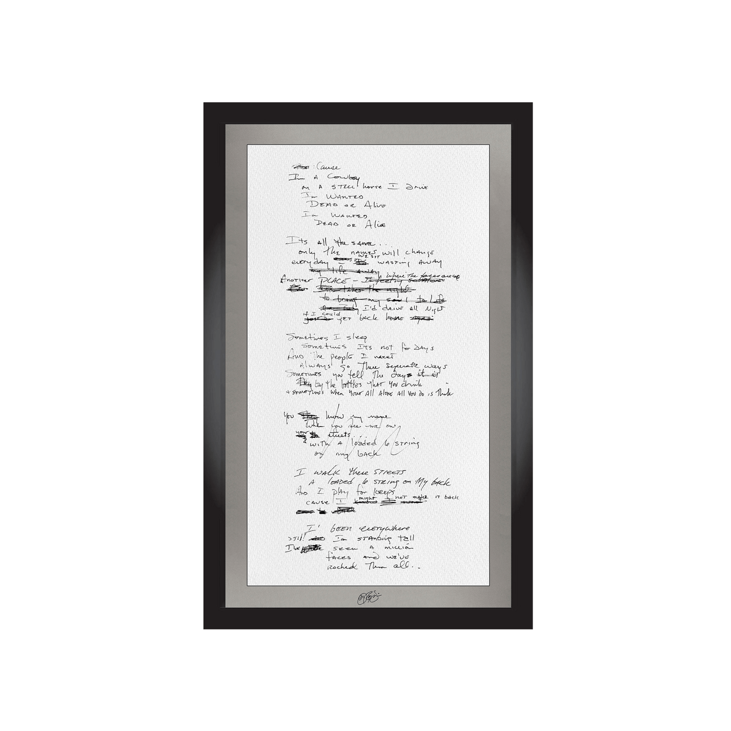 "Wanted Dead Or Alive" Lyrics (Signed) Backstage With Bon Jovi Shop