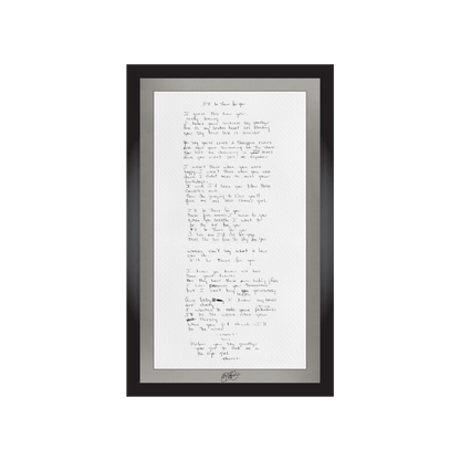 "I'll Be There For You" Lyrics (Signed)