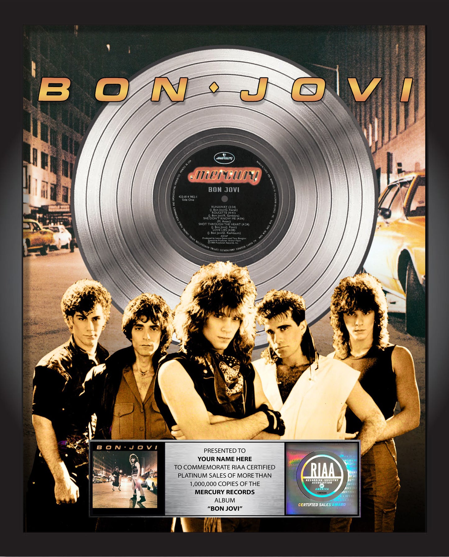 Bon Jovi Album Plaque