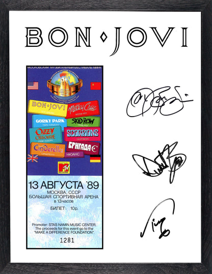 Moscow Music Peace Festival 1989 Original Ticket (signed)