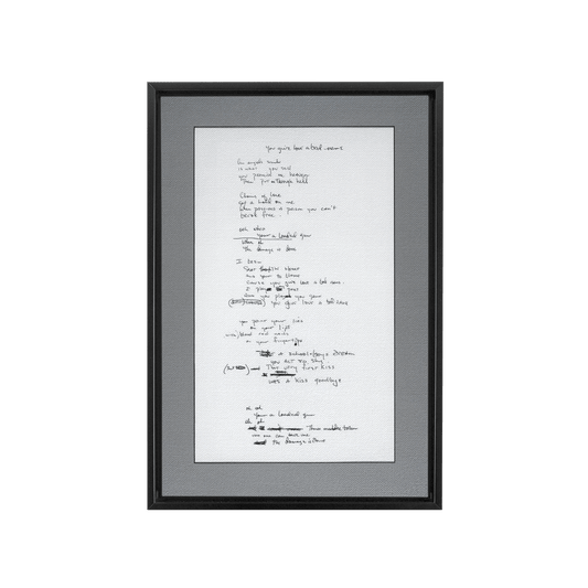 "You Give Love A Bad Name" Lyric Framed Canvas