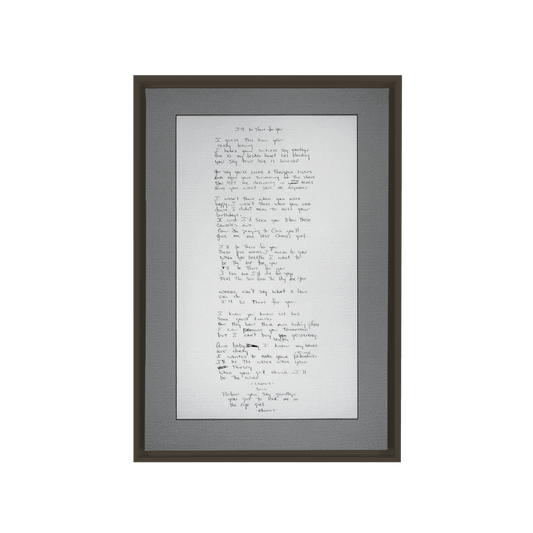 "I'll Be There For You" Lyric Framed Canvas